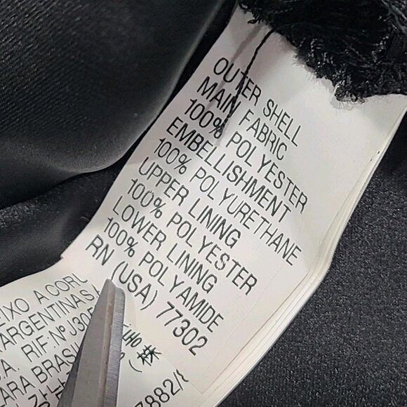 Zara Woman Small Black Floral Lace 3/4 Sleeve Mini Dress Lined - Picture 13 of 13